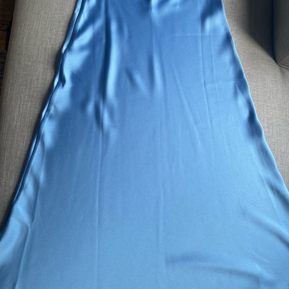 NWT Karen Millen Light Blue Satin Skirt - Picture 3 of 8
